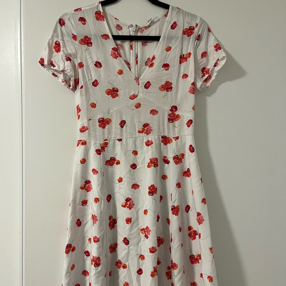 White floral dress from Gap